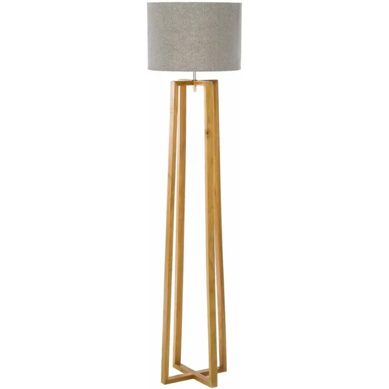 Lume Lampada da Terra Pavimento con Paralume Grigio Design Nordico 36 x 150 cm Scelto Dai Clienti