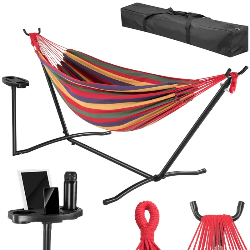 Sconto Amaca da Giardino Brasiliana Strisce Multicolore con Portabicchieri Portata 200kg