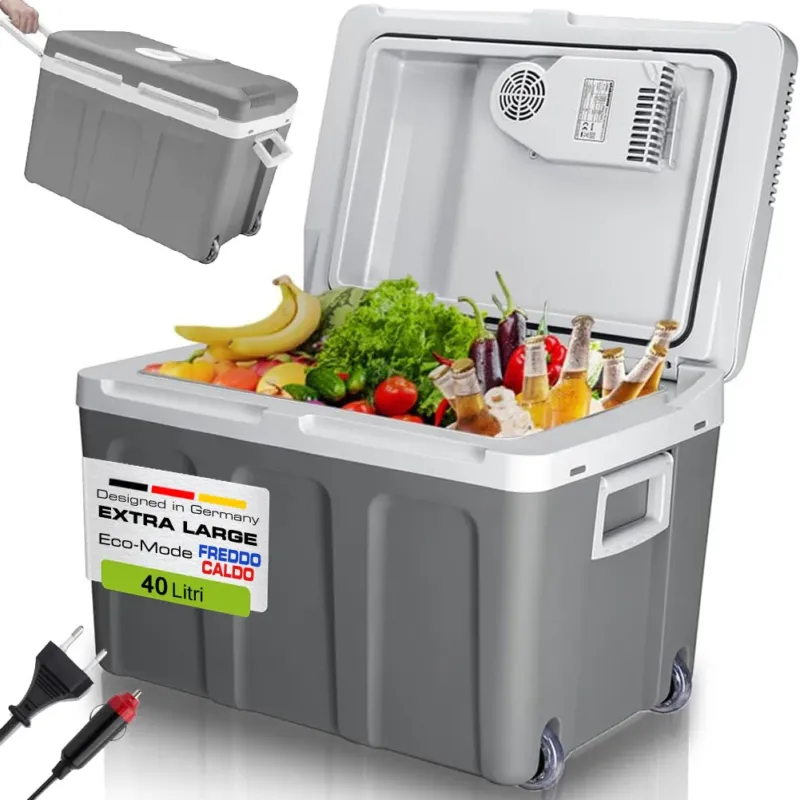 A Buon Prezzo Frigorifero Elettrico Portatile 40L Caldo/Freddo Grigio Spina 230V e 12V Grigio