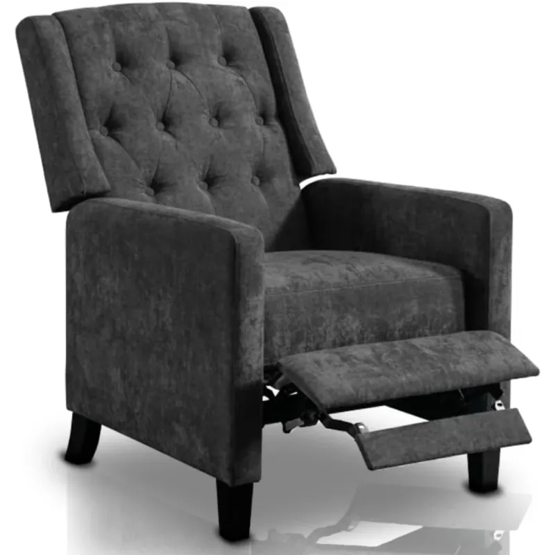 Di Tendenza Poltrona Relax Reclinazione Manuale Poggiapiedi Poltroncina Deluxe Grigio Scuro