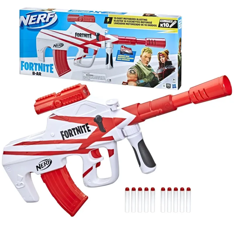 NERF Fucile Pistola Fortnite B-AR Motorized Dart Blaster 10 Elite Offerta
