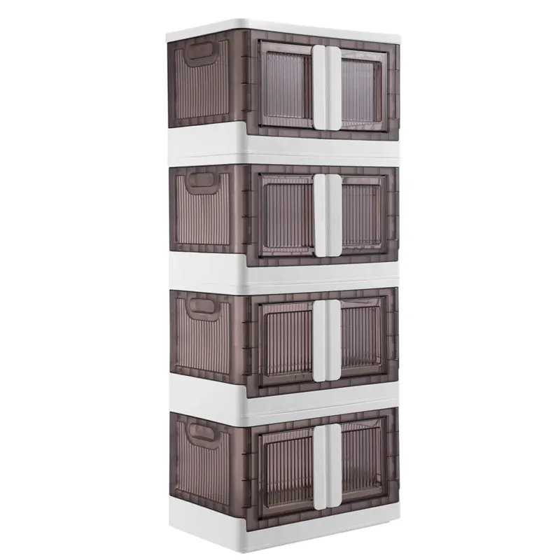 Set 4 Scatole Contenitori Stoccaggio Portaoggetti Organizer Pieghevole 4 x 45 L Prezzo Di Fabbrica