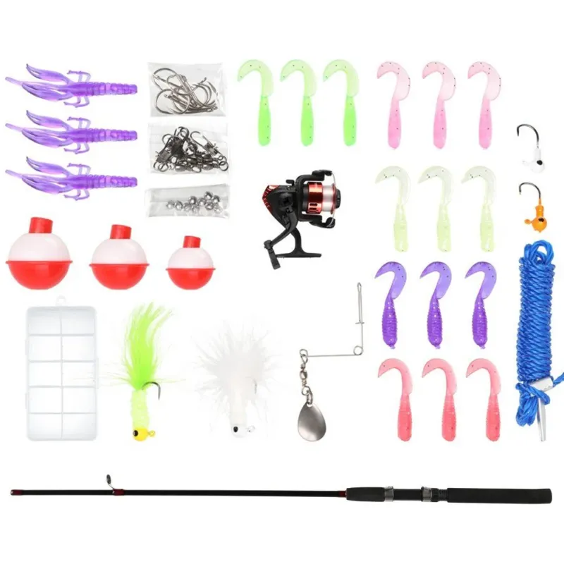 Spedito Oggi Set Pescatore Completo di Canna da Pesca 165cm Mulinello Classe 20 Lenza Avvolta