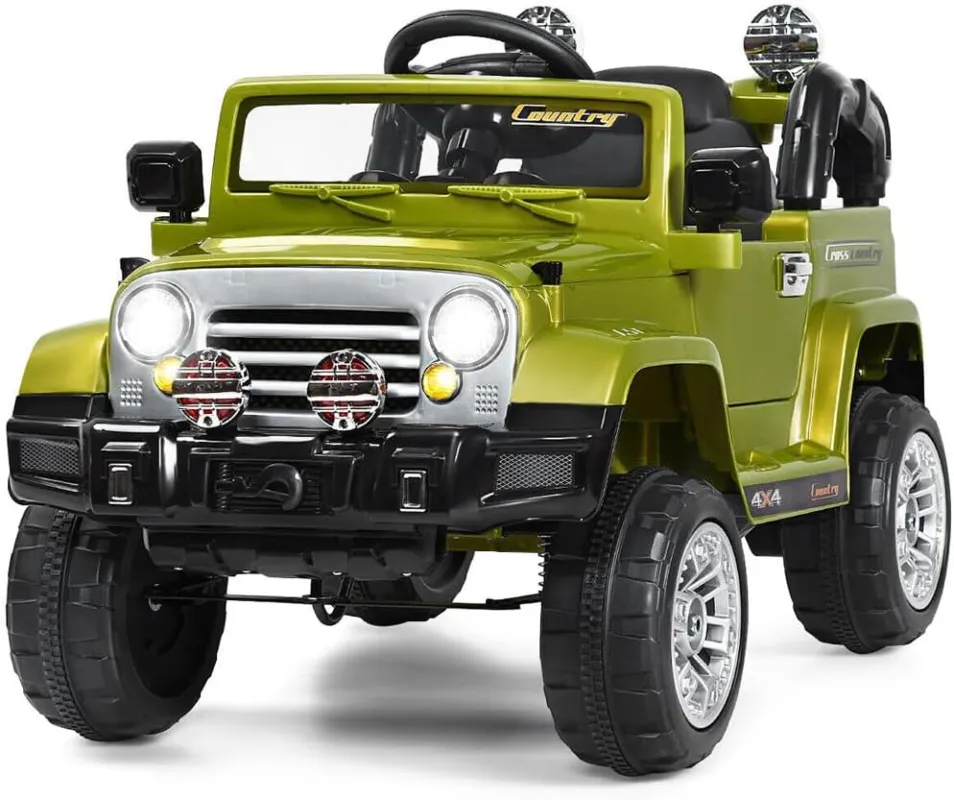 Spedito Oggi Auto Jeep Sport Safari Macchina Elettrica per Bambini 4x4 12V Idea Regalo