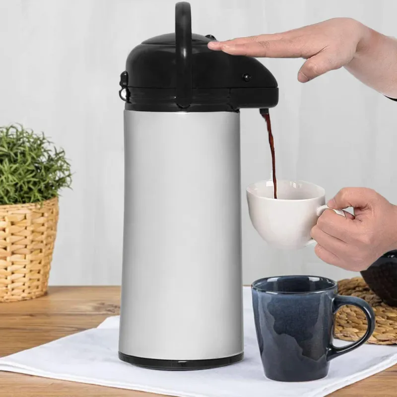 Caraffa A Pompa Thermos Acciaio Con Rubinetto 1,9 LT Per Caffè Pagamento Sicuro