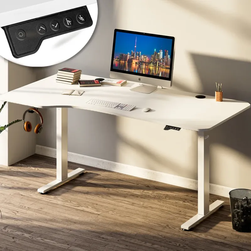 Scrivania Elettrica Regolabile Altezza 160x75x72-117cm Bianco Console di Comando Offerta