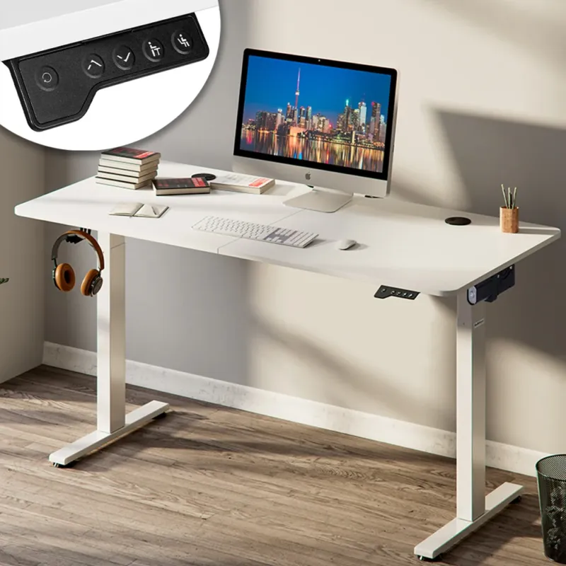 Occasione Imperdibile Scrivania Elettrica Regolabile Altezza 140x60x72-117cm Bianco Console di Comando