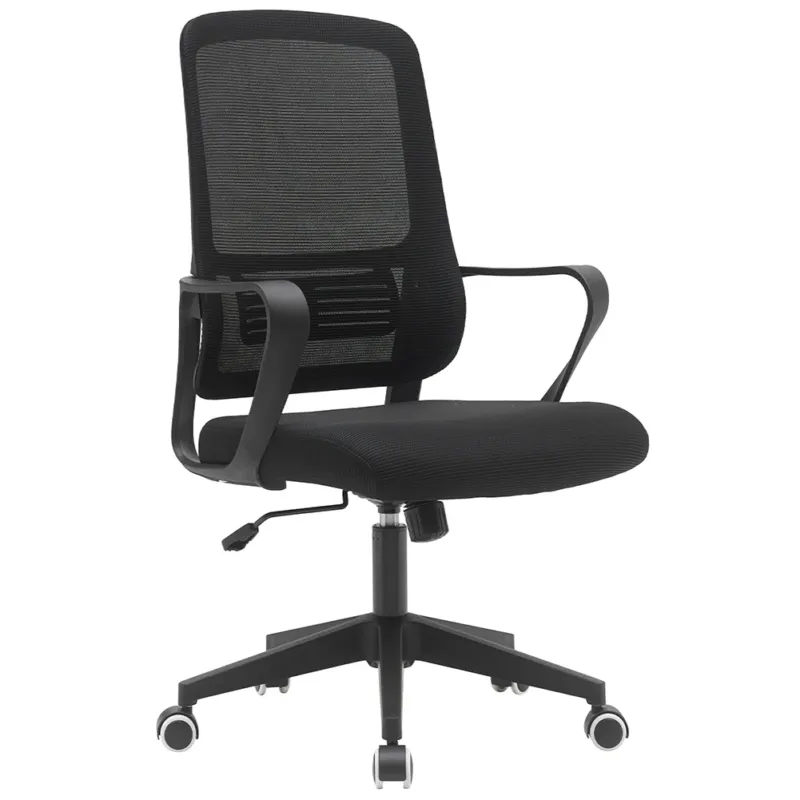 Sedia da Ufficio Nero Poltrona da Scrivania Girevole Altezza Regolabile 98-108cm Prezzo Ridotto