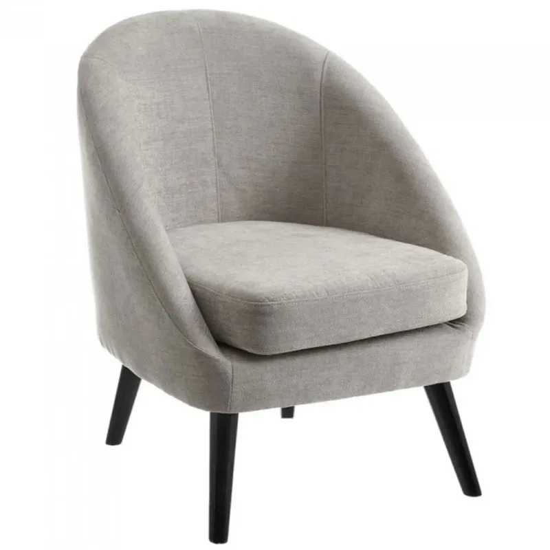 Offerta Poltrona Ciniglia Relax In Legno e Tessuto Cover Da Salotto Grigio Chiaro