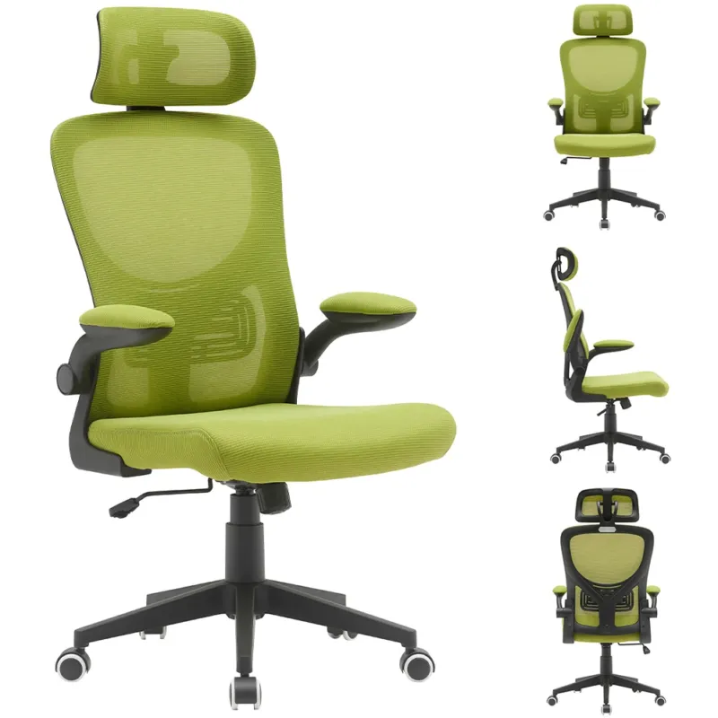 Sedia da Ufficio con Tessuto Traspirante Verde Poltrona da Scrivania Girevole Promozione Esclusiva