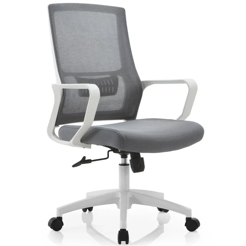 Sedia Ufficio Grigio con Struttura Bianca Poltrona da Scrivania Studio Cameretta Offerta