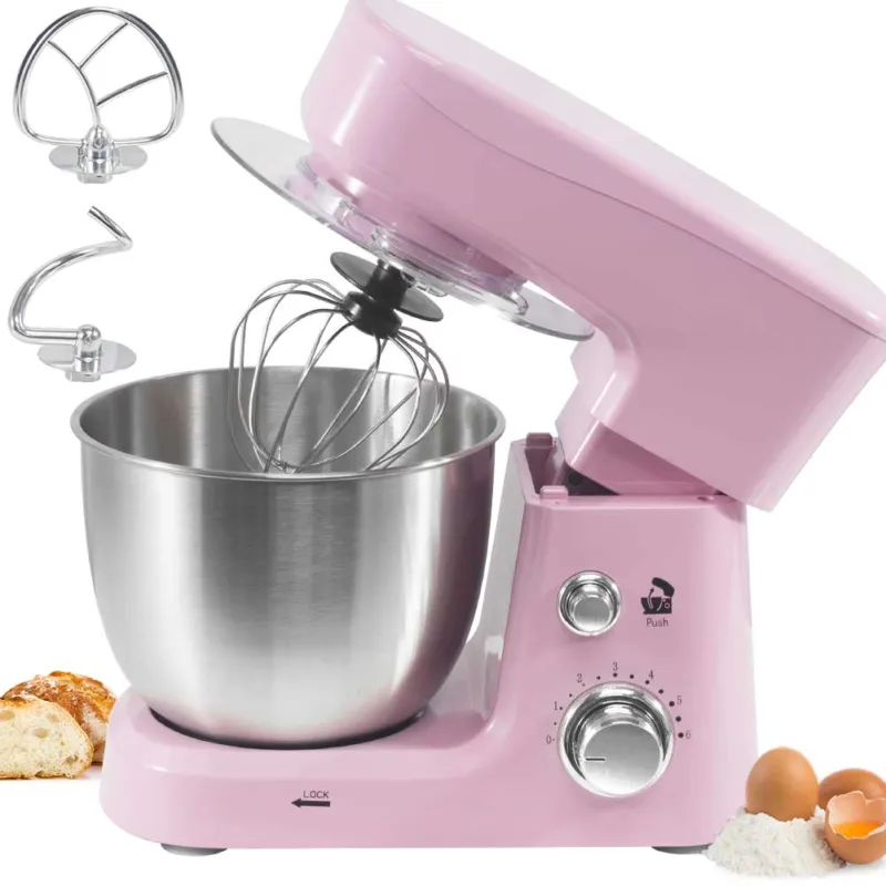 Super Prezzo Impastatrice Planetaria Ciotola Acciaio 4 LT Impastatore Robot 800W Rosa Vintage