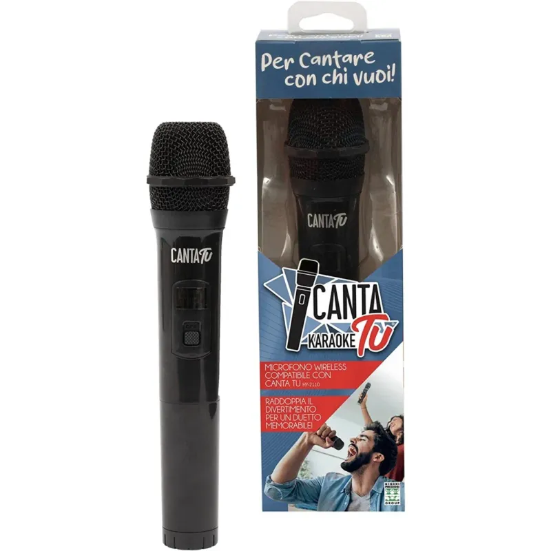 Microfono Canta Tu Karaoke Wireless Wi-Fi Distanza 10 mt Impugnatura Ergonomica Reso Gratuito