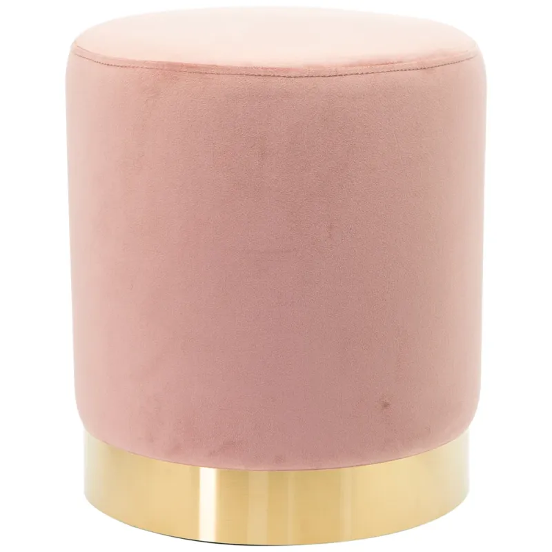 Pouf Poggiapiedi in Velluto Rosa Struttura in MDF 31x31x38 cm Base in Metallo Offerta