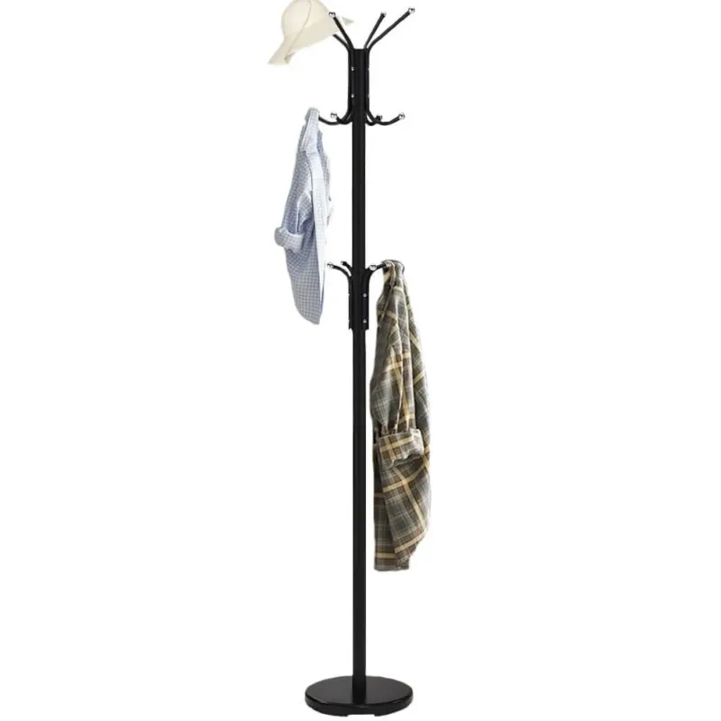 Appendiabiti a Piantana Attaccapanni Metallo Stand da Ingresso Nero 28x178 cm Di Tendenza