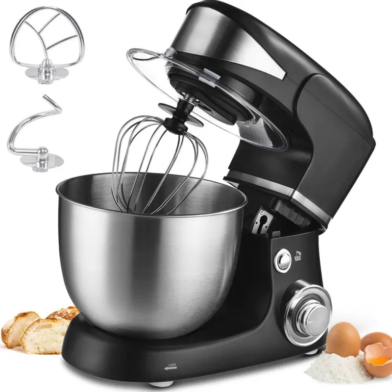 Economico Impastatrice Planetaria Ciotola Acciaio 5 LT Impastatore Robot 1000W Nero