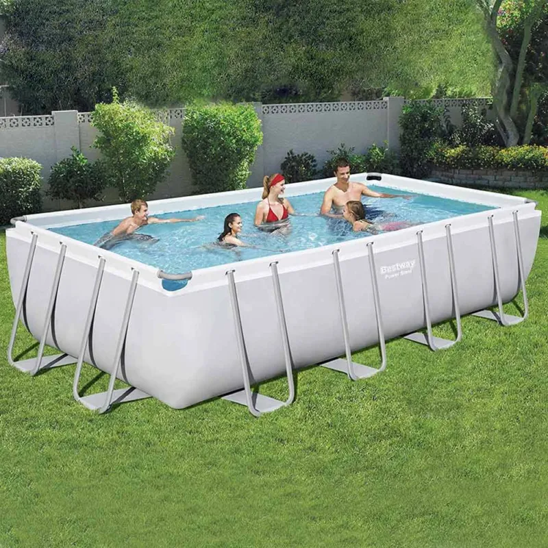 Compra Online Bestway 56465 Piscina Rettangolare 549 x 274 x 122 cm Telaio in Acciaio Grigio