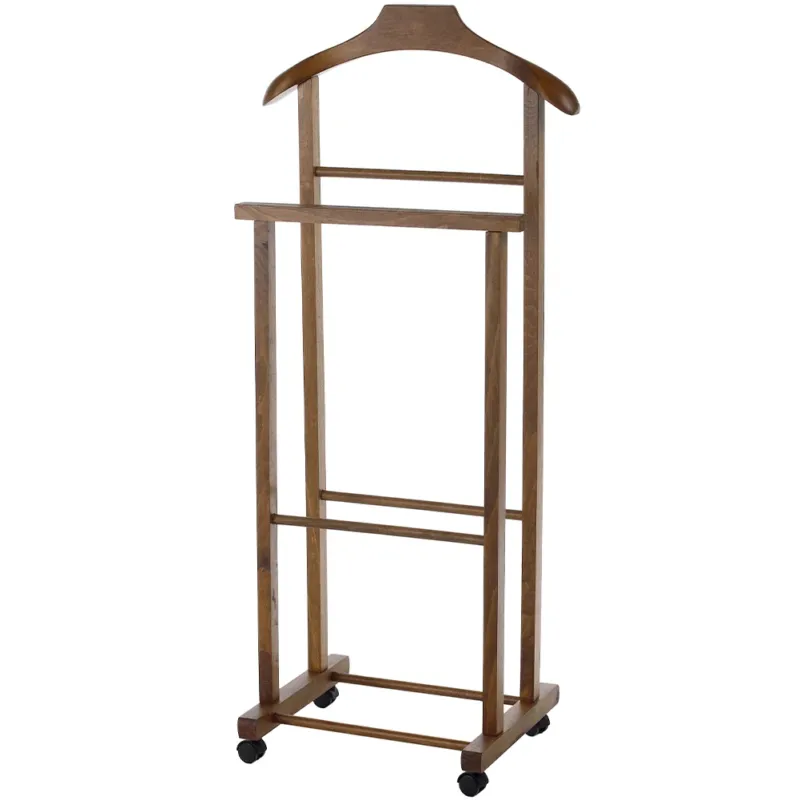 Pagamento Sicuro Indossatore Appendiabiti in Legno di Faggio Salvaspazio Noce 5x44,5x97,5H cm