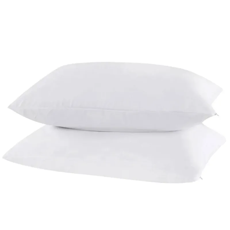 Set 2 Cuscini Guanciale Letto Bianco Microfibra Imbottitura Morbida 90 x 40 cm Ordina Subito