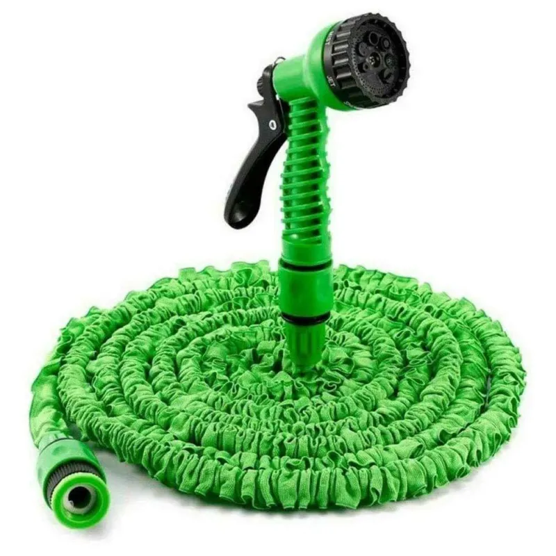 Esclusivo Tubo da Giardino Estensibile Pompa Acqua Terrazzo 15mt con Pistola 7 Funzioni