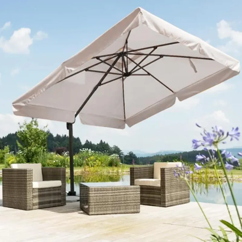 Ombrellone Giardino Decentrato Roma Flap 3x4 Alluminio Inclinabile Girevole Ecru Prezzo Di Fabbrica