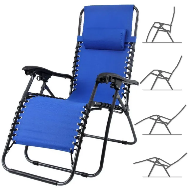 Esclusivo Sedia da Giardino Poltrona Relax Pieghevole Gravita Zero Acciaio Oxford BLU