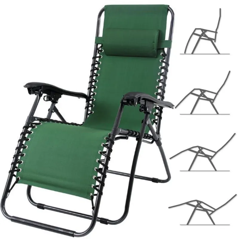 Sedia da Giardino Poltrona Relax Pieghevole Gravita Zero Acciaio Oxford Verde Di Tendenza