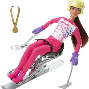 Ultimissimo Modello Barbie Sport Invernali con Slittino Sciatrice Paraolimpica 30.4 cm Idea Regalo