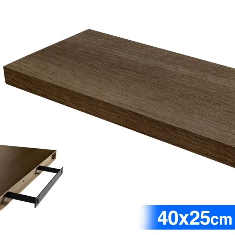Mensola Parete Rettangolare Scaffale 40x25x4cm Libreria Legno MDF Noce Compra Online