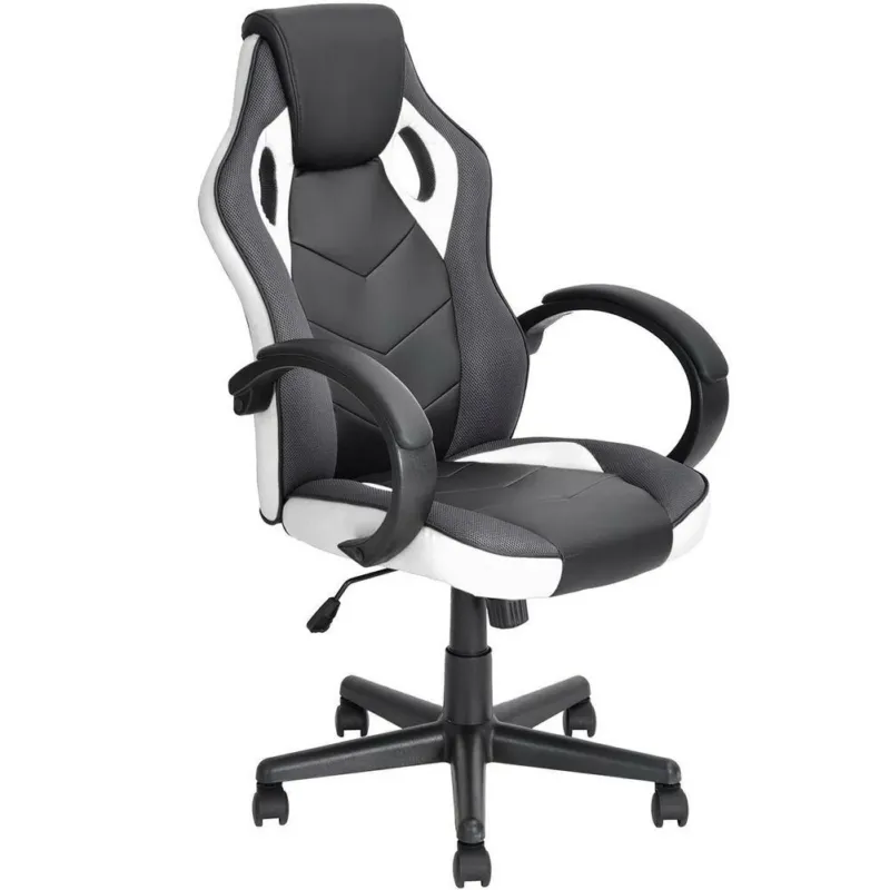 Più Venduto Sedia Gaming Poltrona da Ufficio Direzionale Ruote Girevoli Sportiva Racer Bianc