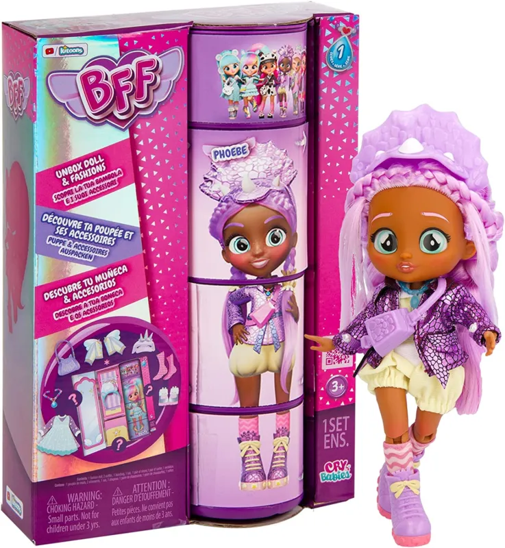 Nuovo Arrivo BFF BY CRY BABIES Phoebe Bambola alla Moda da Collezione 9 Accessori Idea Regalo