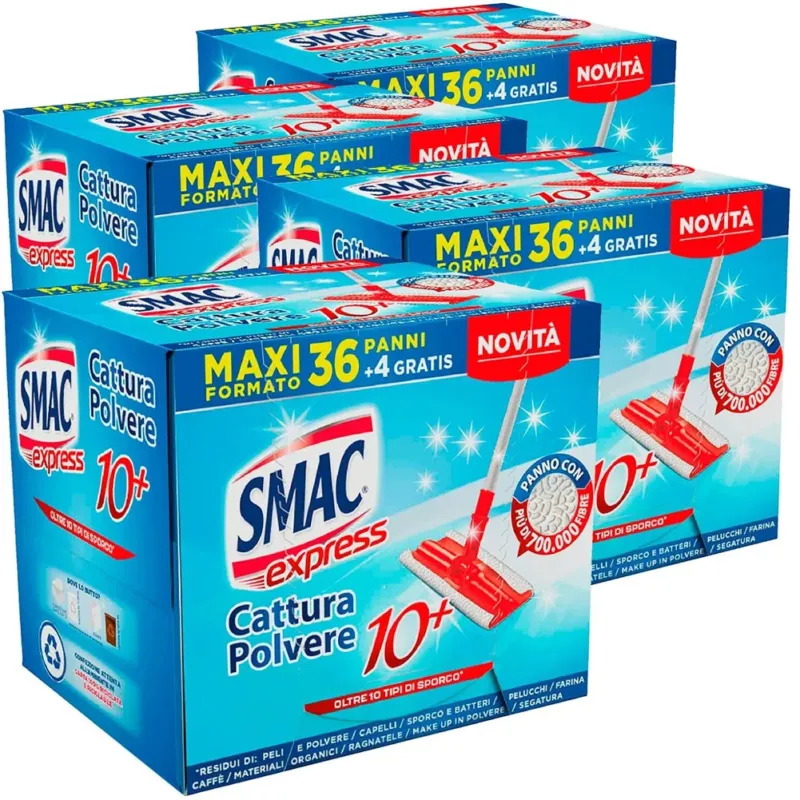 4 x 40 Panni Smac Express Cattura Polvere Pulisci Pavimenti Confezione 160 Pz Scelto Dai Clienti