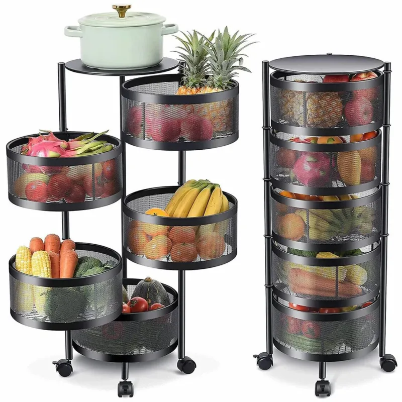 Carrello Trolley Cucina in Metallo 6 Ripiani 30x85 4 Ruote Salvaspazio Nero Soddisfatti O Rimborsati
