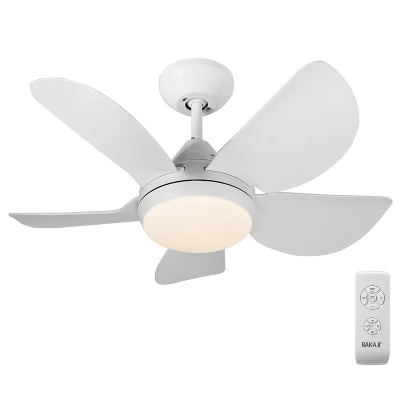 Ventilatore da Soffitto 5 Pale Lampada con Luce LED e Telecomando 76 cm Bianco Saldi