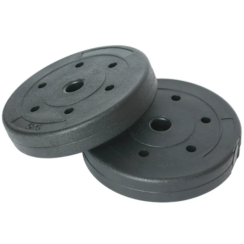 Set 2 Dischi Pesi per Bilanciere Manubrio 10kg (5 Kg x 2) Plastificati e Cemento Prezzo Basso