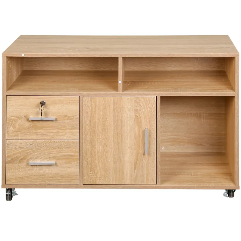 Più Venduto Mobile Porta Stampante Legno 3 Mensole 2 Cassetti con Chiave Armadietto Ufficio