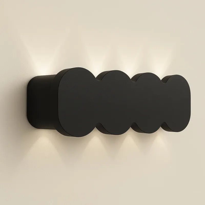 Applique da Muro con 8 Led Lampada a Parete Nero con Luce Bianco Freddo 21x8x3cm Ordina Subito