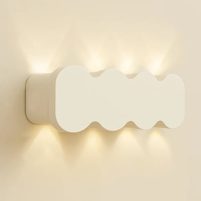 Promozione Applique da Muro con 8 Led Lampada a Parete Bianco con Luce Bianco Caldo 21x8x3cm