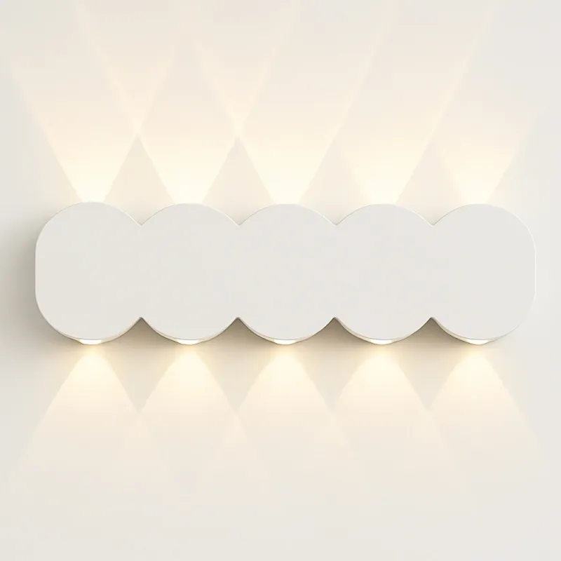 Applique da Muro 10 Led Lampada a Parete Bianco con Luce Bianco Caldo 26x8x3cm Offerta Lampo