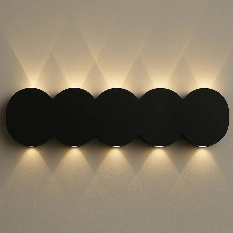 Applique da Muro 10 Led Lampada a Parete Nero con Luce Bianco Caldo 26x8x3cm Quantità Limitata