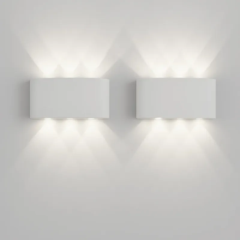 Prezzo Di Fabbrica Set 2 Applique da Muro 6 Led Lampada a Parete Bianco Luce Bianco Freddo 17x8x4cm