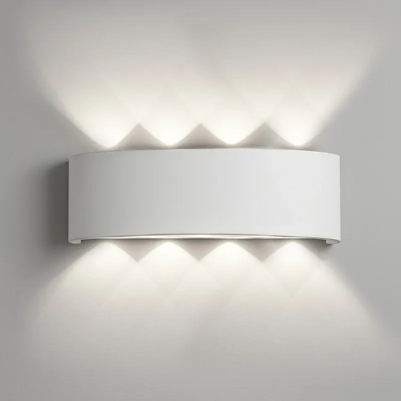 Offerta Lampo Applique da Muro 8 Led Lampada a Parete Bianco con Luce Bianco Freddo 22x8x4cm