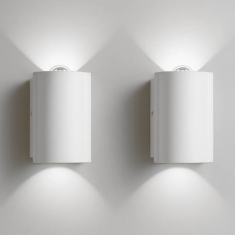 Prezzo Di Fabbrica Set 2 Applique da Muro 2 Led Lampada a Parete Bianca Luce Bianco Freddo 4x6.5x4cm