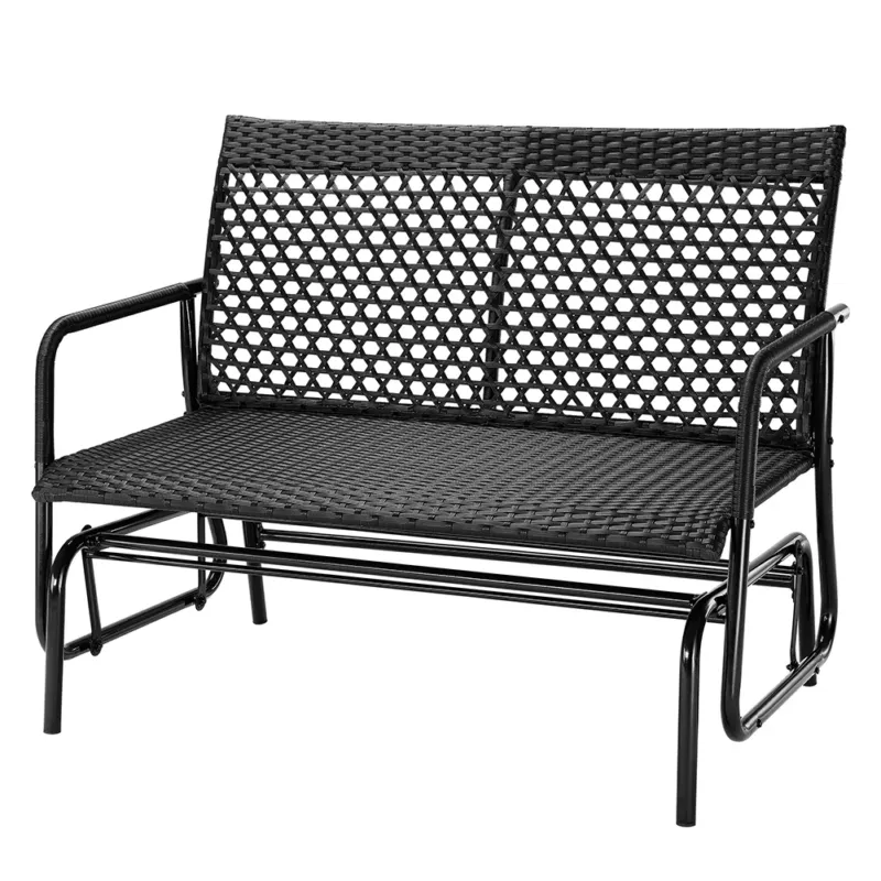 Non Perdere Panchina a Dondolo in Rattan Sedia 2 Posti Esterno Divanetto Giardino Ergonomico