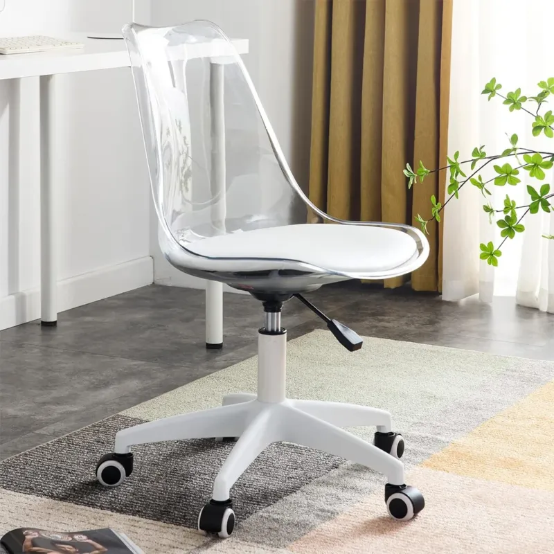 Sedia da Scrivania Trasparente Poltrona Ufficio e Cameretta Schienale Ergonomico Consegna Rapida