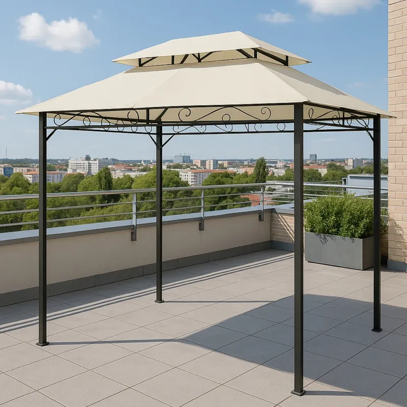 Gazebo da Esterno 3x2m con Struttura Moka e Telo Beige per Giardino Terrazzo Bar Offerta Del Giorno