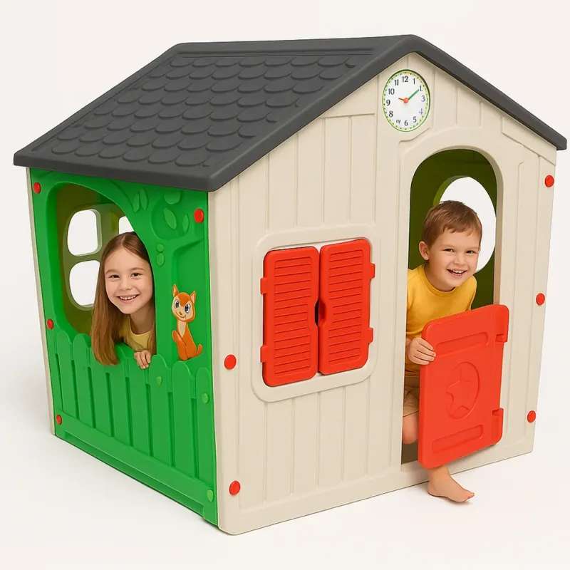 Casetta Happy per Bambini Casa in Plastica Grande Gioco Giocattolo 140x108x115cm Scelto Dai Clienti