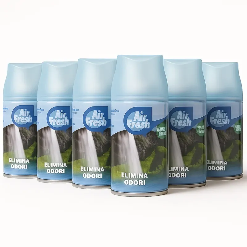 AIR FRESH Deomatic Set 6x250ml Ricarica Spray Profumatore Ambiente Elimina Odori Professionale