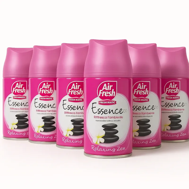 AIR FRESH Deomatic Set 6x250 ml Ricarica Spray Profumatore Ambiente Relaxing Zen Di Tendenza