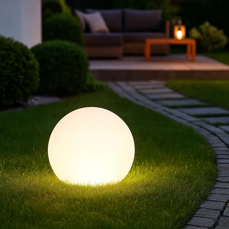 Lampada Solare a Sfera 25 cm Telecomando Luce RGB e Bianco per Esterni Giardino Offerta Limitata